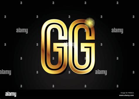 gold alphabet letter gg g g logo combination design suitable for a ...