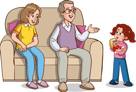 Parents Talking To Child Clipart Logo