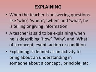 Skill of explaining | PDF