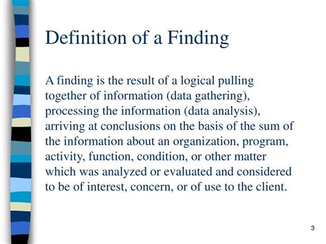 PPT - Elements of a Finding PowerPoint Presentation, free download - ID ...