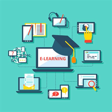 E-learning icons flat 444997 Vector Art at Vecteezy