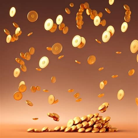 Premium Photo | A pile of coins falling from the top