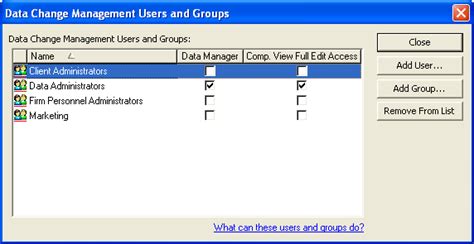 Setting Data Change Management Data Managers