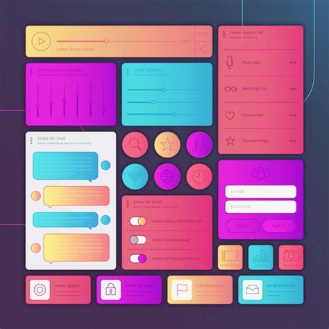 Premium Vector | Linear flat ui/ux elements collection