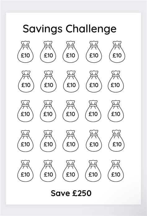 This 10 pound saving challenge is an A4 digital product allowing for ...