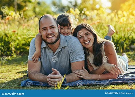 Family Time is Our Happy Time. an Adorable Little Girl and Her Parents ...