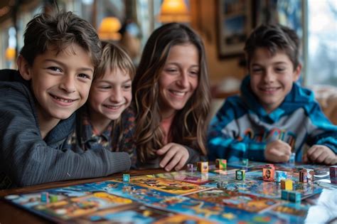 Family Playing Board Game In Cozy Cabin During Daytime | Premium AI ...