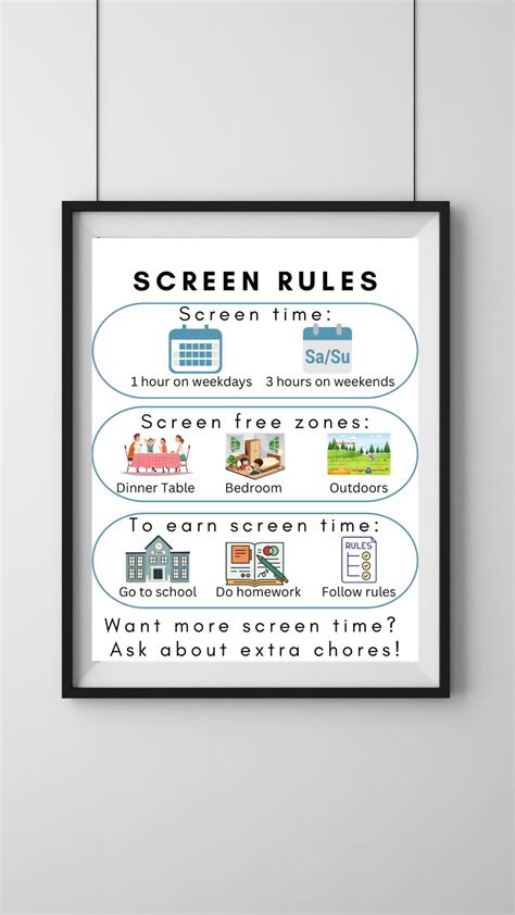 Screen Time Rules for Kids and Families (digital Download Print) 8.5x11 ...