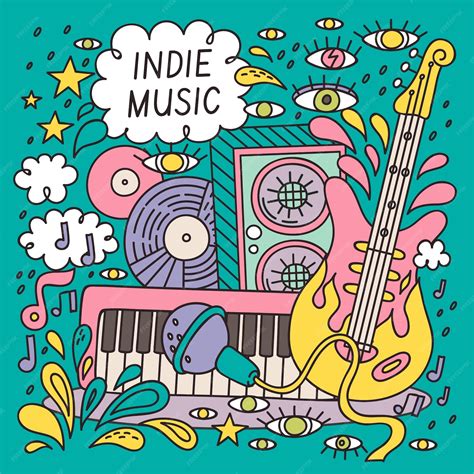 Free Vector | Hand drawn indie music illustration