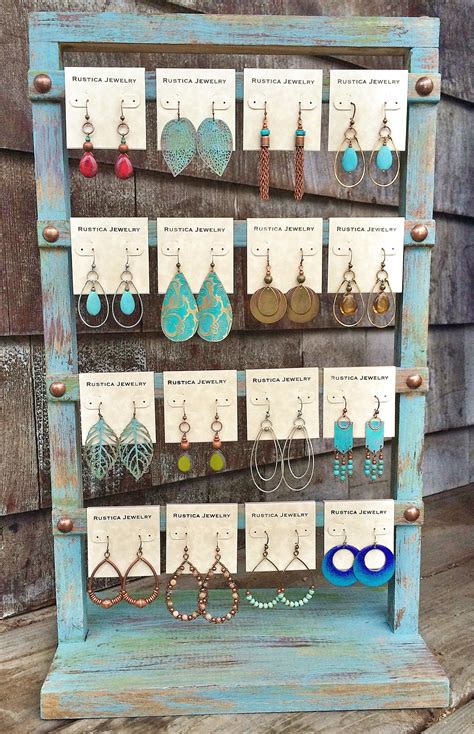 Shabby chic earring display www.rusticajewelry.com | Diy jewelry ...