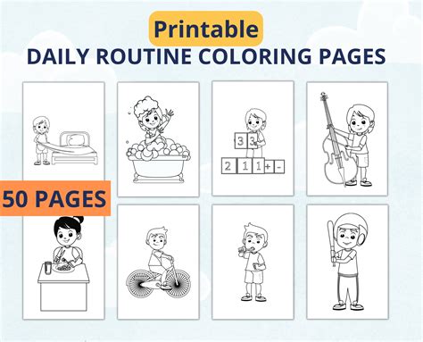 Printable Daily Routine Coloring Pages Toddler Routine Pages - Etsy España
