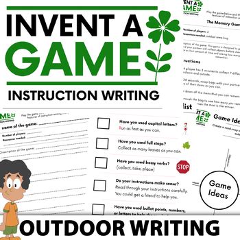 Instruction Writing – Invent A Game by Saving The Teachers | TPT