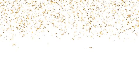 Falling golden glitter confetti on transparent background. Shiny ...