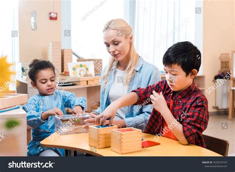 Selective Focus Kids Playing Educational Games Stock Photo 1623919159 ...