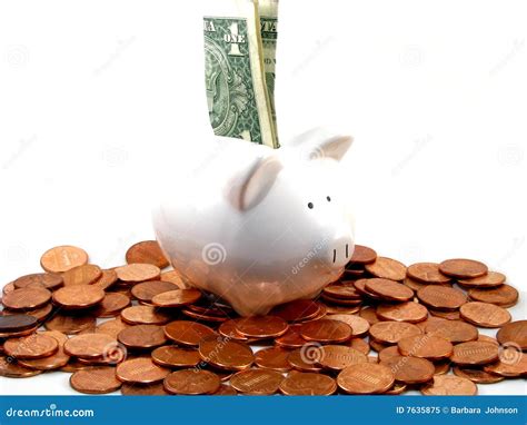 Piggy Bank With Money Royalty Free Stock Photo - Image: 7635875