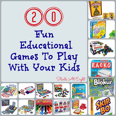 20 Fun Educational Games To Play With Your Kids - StartsAtEight