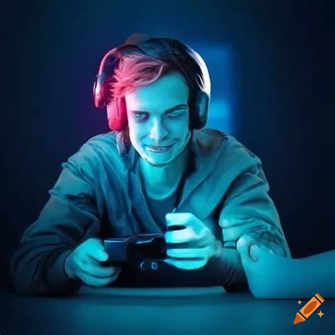 Person playing mobile game on smartphone on Craiyon