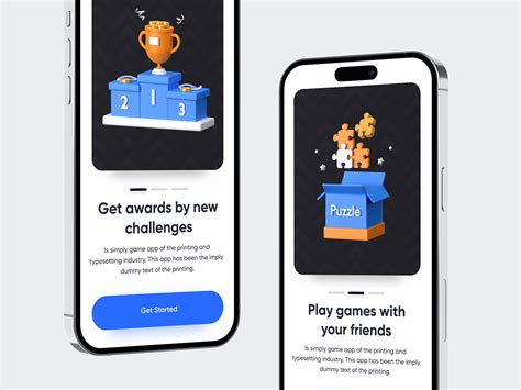 Onboarding screens for game application on Behance
