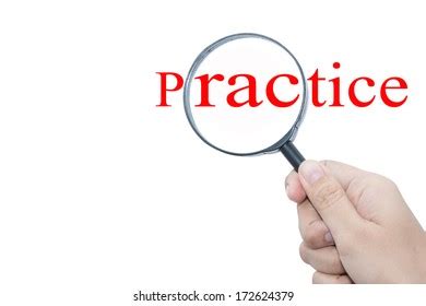 Hand Showing Practice Word Through Magnifying Stock Photo 172624379 ...