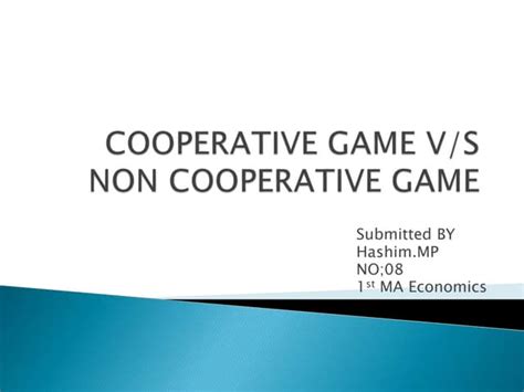Cooperative game v | PPT