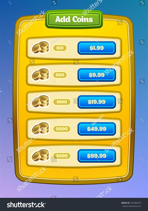 Game Ui Interface Design Virtual Currency Stock Vector (Royalty Free ...