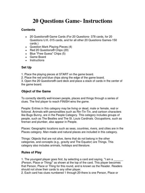 Game instructions | Entertainment | Gaming