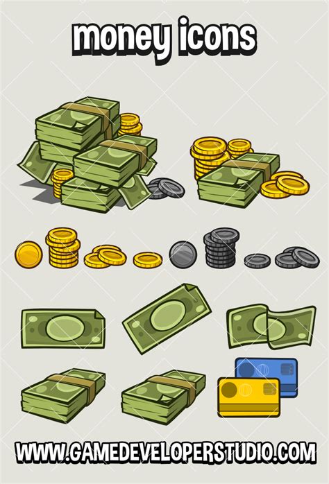 Money Icons for 2D Game Design