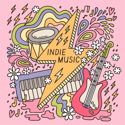 Free Vector | Hand drawn indie music illustration