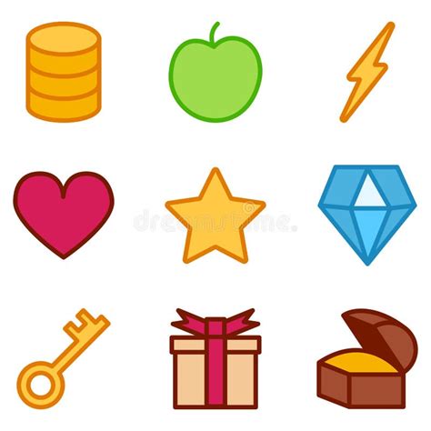 Vector Set of Icons for Mobile Game Stock Vector - Illustration of ...
