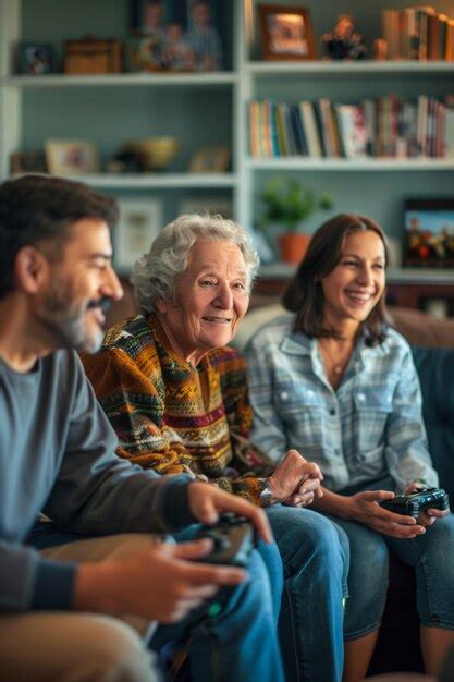 Multigenerational Family Enjoying Video Games | Premium AI-generated image
