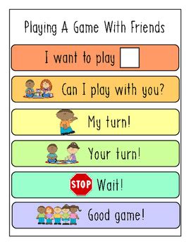 Playing a Game with Friends Visual Aid by Laura G SLP | TPT