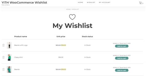 YITH WooCommerce Wishlist – WordPress plugin | WordPress.org
