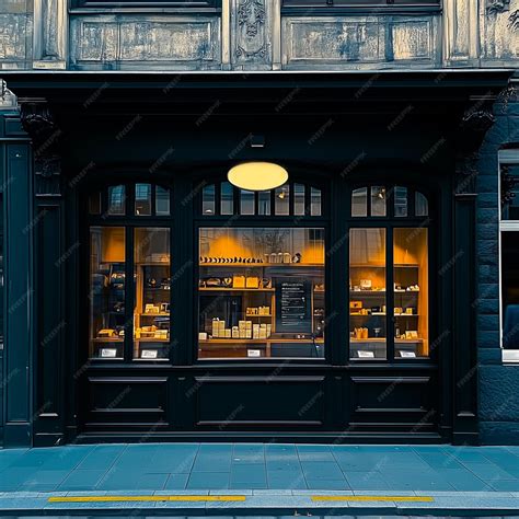 Shop front mockup small store facade template for branding and business ...