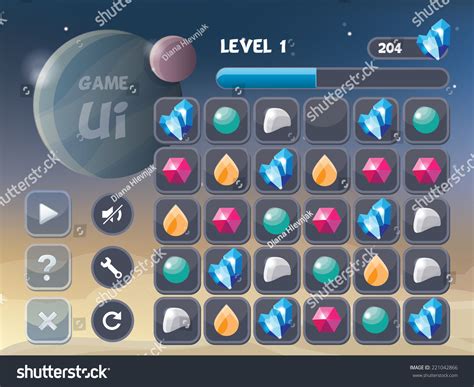 Game User Interface Elements Background Image- Stock Vector (Royalty ...