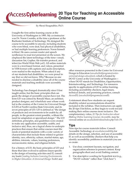 20 Tips Designing Courses 01 02 22 a11y - I taught the first online ...