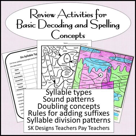 Decoding Concepts Review Activities for classroom, home &amp; distance ...