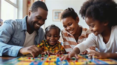 Happy family playing a board game together | Premium AI-generated image