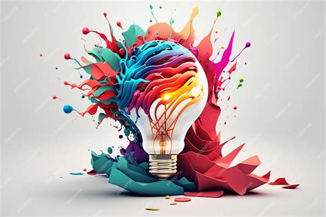 Premium Photo | Creative mind 3d illustration with light bulb generative ai
