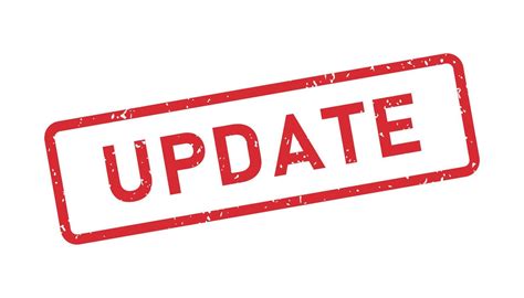 Grunge red Update word rubber stamp. Update sign sticker set. Grunge ...