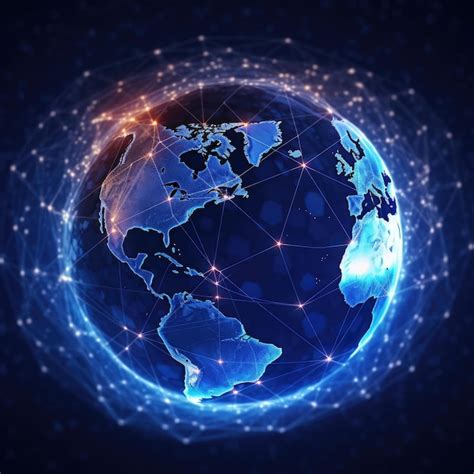 Premium AI Image | digital world community map global map digital concept