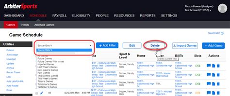 Filtering Games – ArbiterSports